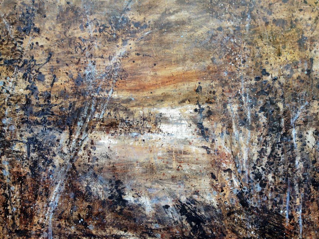 Morning Mist, mixed media on canvas, 30"H x 40"W